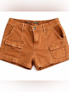 Wild Fable Cargo Shorts Womens 9 Brown Mid Rise Elastic Back - Utility Pockets